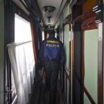 Kriminalpolizei im persönlichen Eisenbahnwagon Stalins in Gori