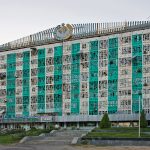 Vorhangfassade Wohnhaus Plattenbau Taschkent